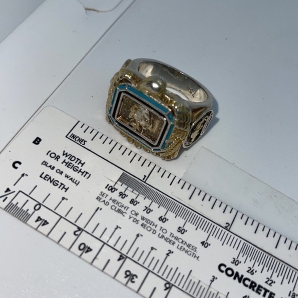 18karat Gold & Sterling Silver Buffalo/Native Ring - Picture 4 of 4